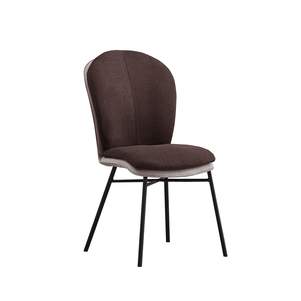 KONDELA Jedálenská stolička, terakota / tmavo šedá látka / čierny kov, KIMEA